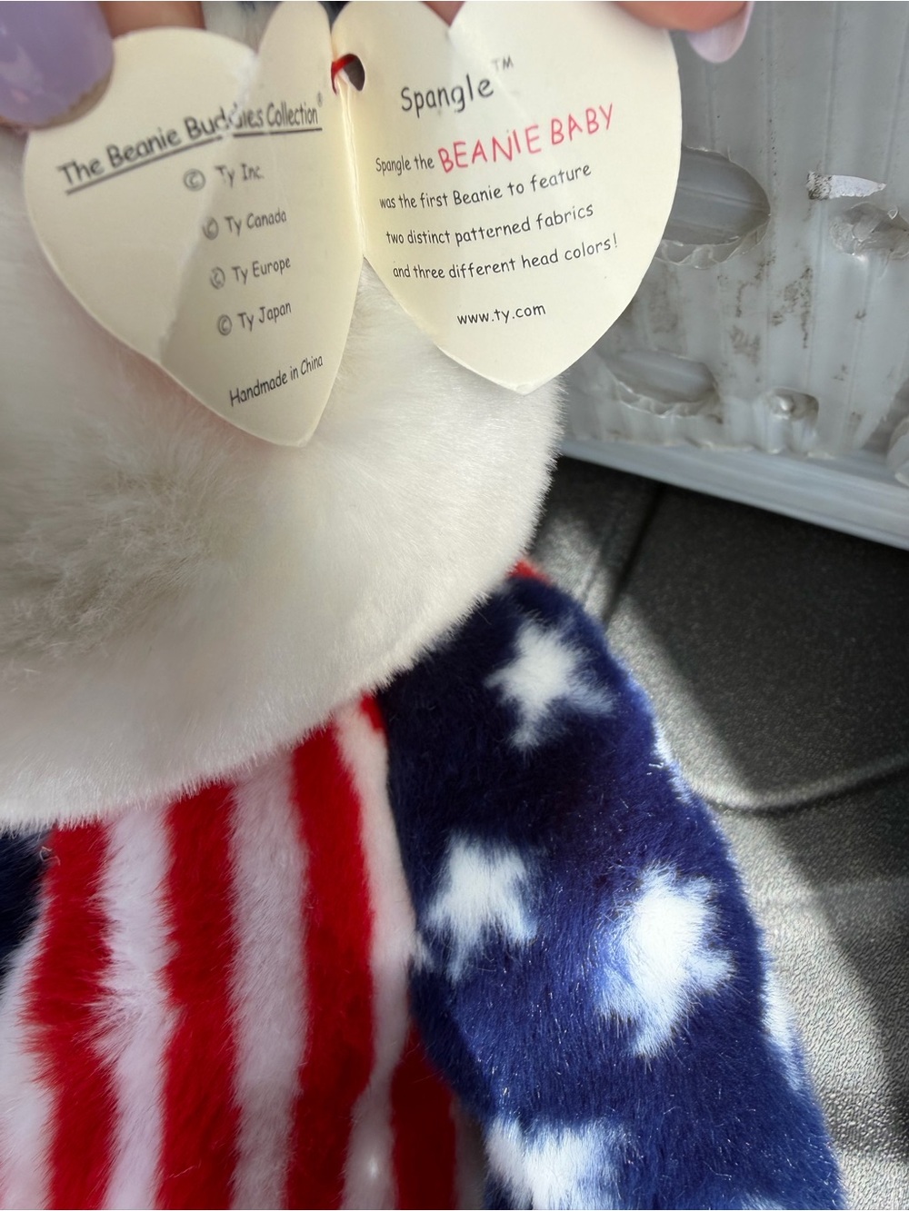 Ty Beanie Baby 1999 Patriotic American Flag Bear - Red White Blue - Picture 7 of 9